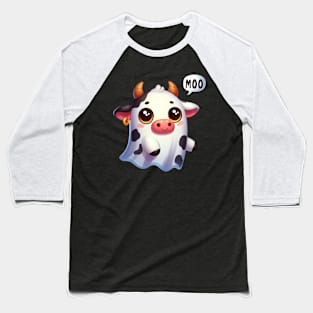 Cute Cow Ghost Baseball T-Shirt